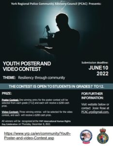 YRP Community Advisory Council Student Poster/Video Contest