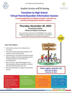 Special Education Transition to High School Grades 7 -8 Students